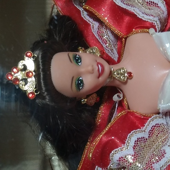 SALE! NIB Mattel Vintage 1997 Happy Holidays Barbie Collectors Item W/Stand - Picture 5 of 15